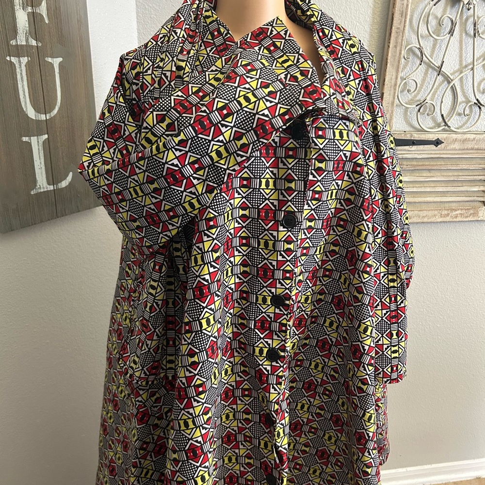 AFRICAN THREE PC SET WITH HEAD BAND